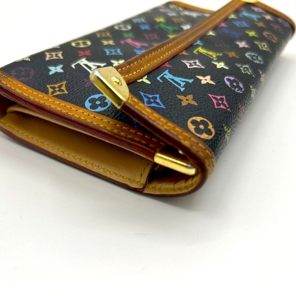 LOUIS VUITTON Black Monogram Multicolor Porte Tresor International Wallet w/ Box - Picture 9 of 16
